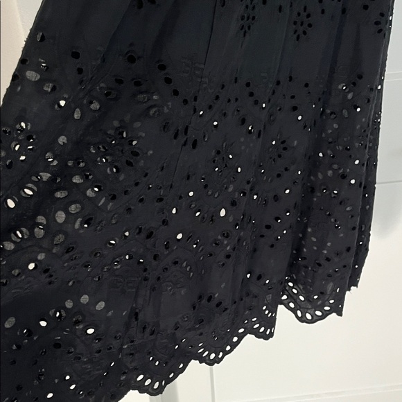 Sam Edelman Black Eyelet Midi Dress Sz 6 - Picture 7 of 7